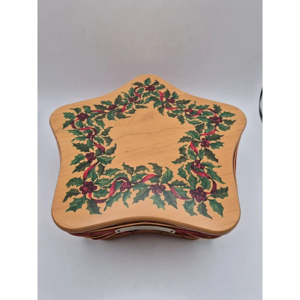2001 Longaberger Christmas Collection Shining Star Basket With Papers 2 Inserts